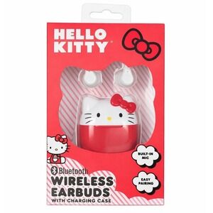 Hello Kitty Bluetooth Wireless Earbuds Red Charging Case Sanrio